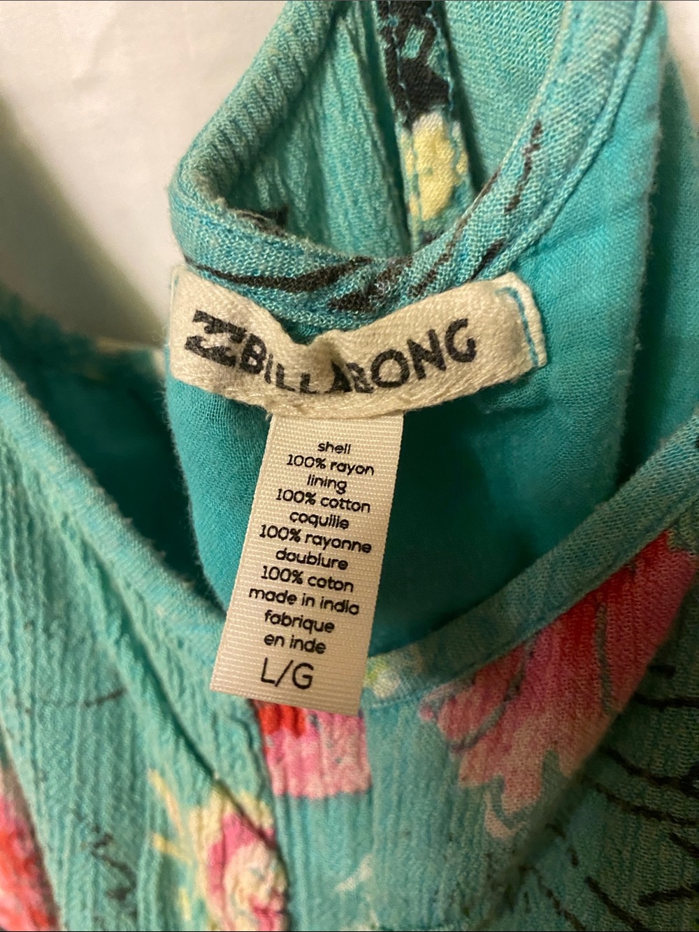 Billabong Turquoise Floral Sundress - Picture 4 of 6